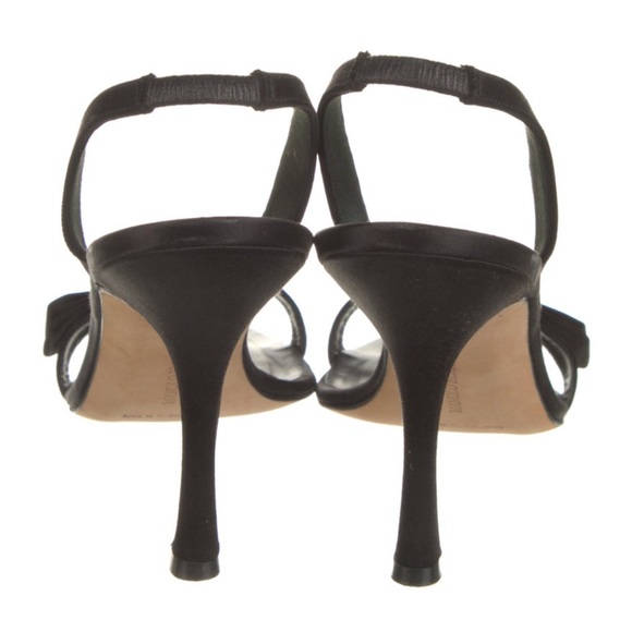 Manolo Blahnik Bow Accent Slingback Sandals - Picture 4 of 5